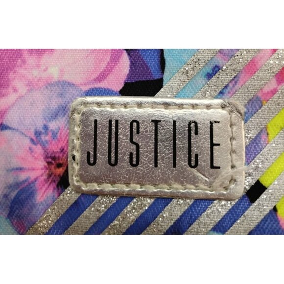 Justice Girls Floral Print Wallet With Shoulder Strap & Charm - Black & Multicol - Picture 5 of 5